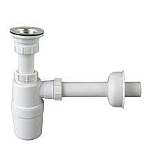 PVC BOTTLE TRAP 1.25" WHITE ROUND EUROPLUS